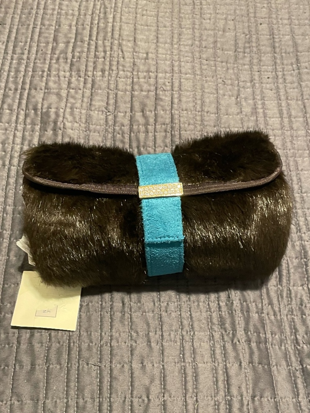 Stephanie Johnson Fuzzy Travel Roll faux fur cosmetic and jewelry organizer NWT